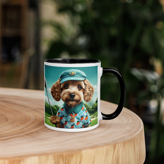 Cockapoo Golfer- Mug with Color Inside v3