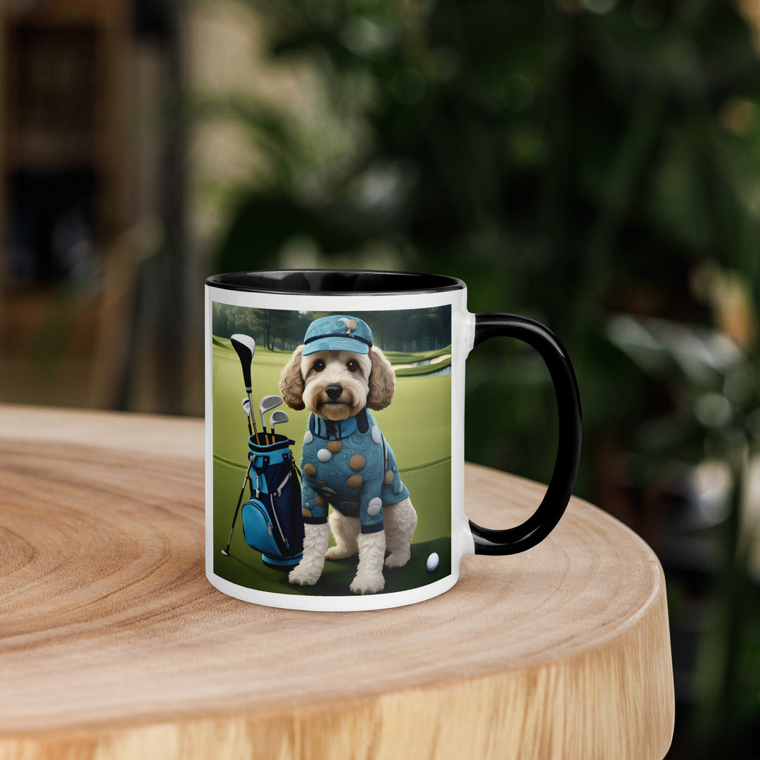 Cockapoo Golfer- Mug with Color Inside v4