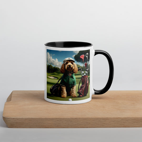 Cockapoo Golfer- Mug with Color Inside