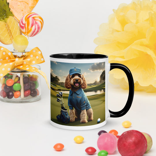 Cockapoo Golfer- Mug with Color Inside v6