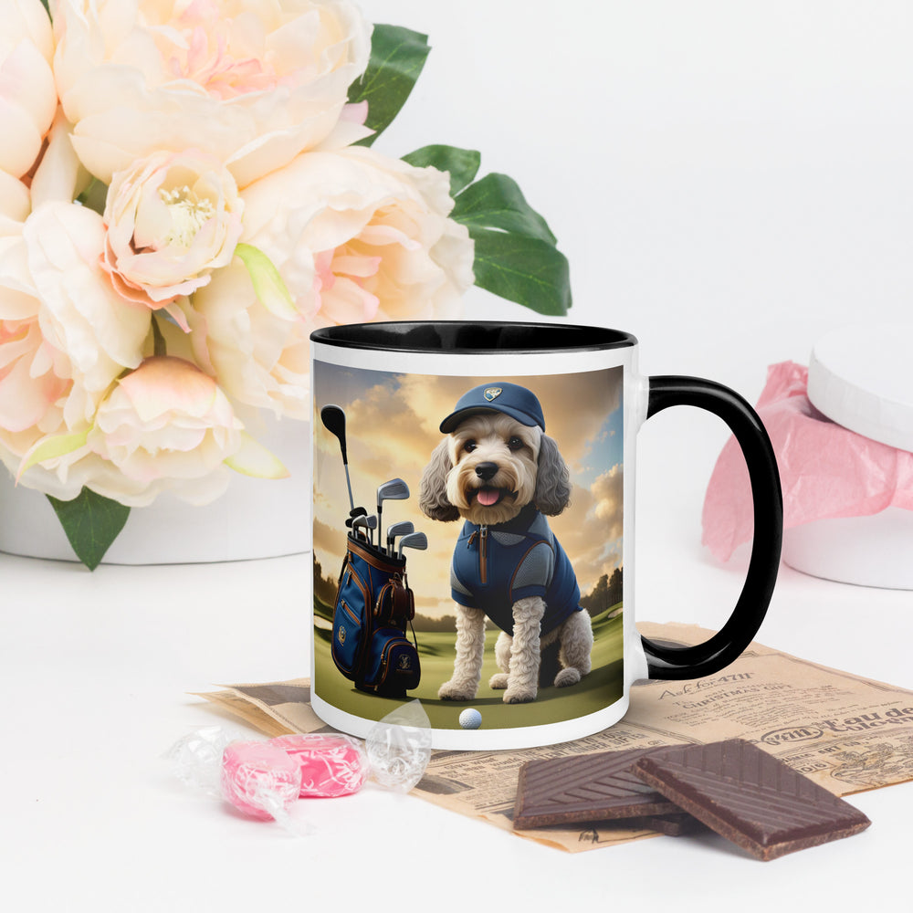 Cockapoo Golfer- Mug with Color Inside v8