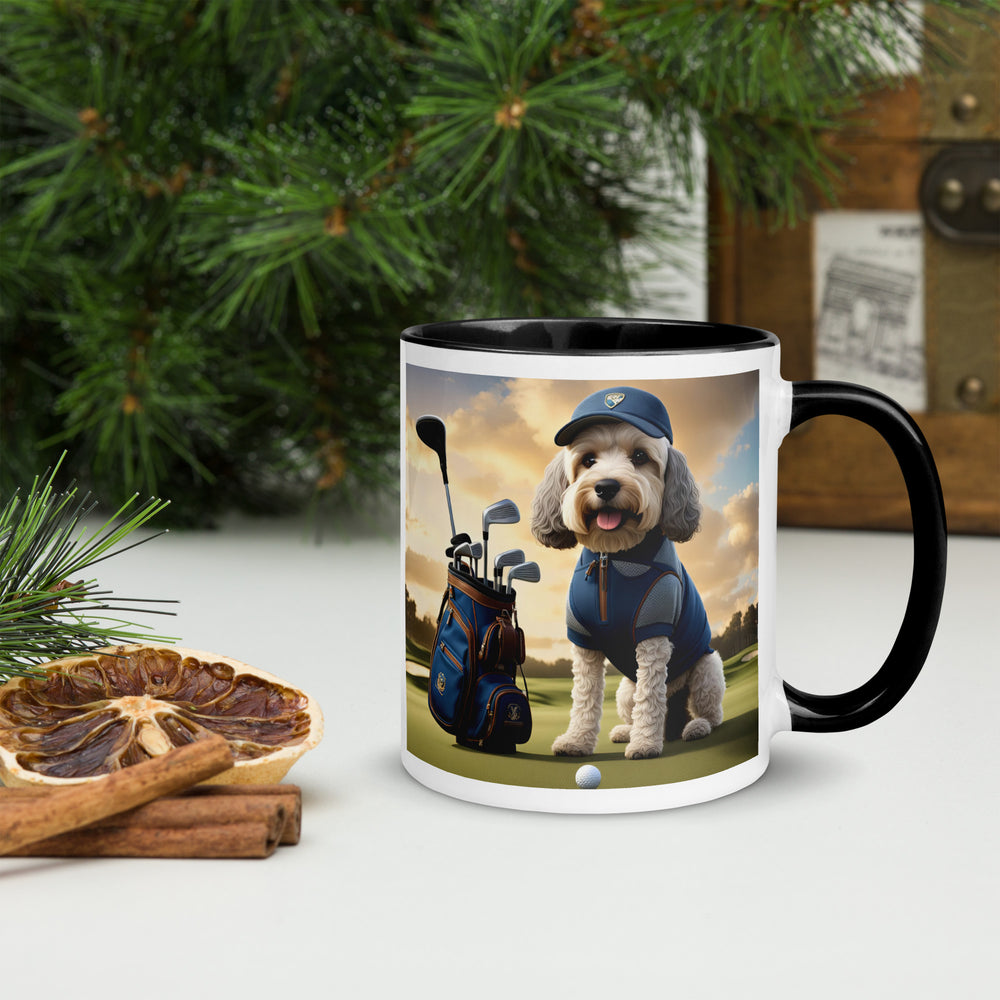 Cockapoo Golfer- Mug with Color Inside v8