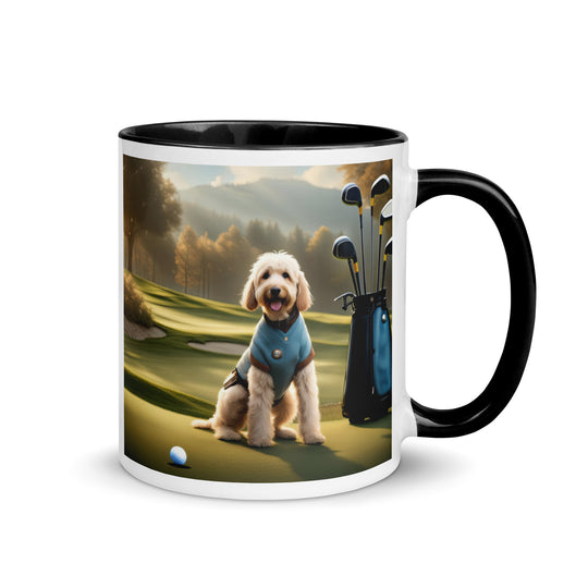 Goldendoodle Golfer- Mug with Color Inside