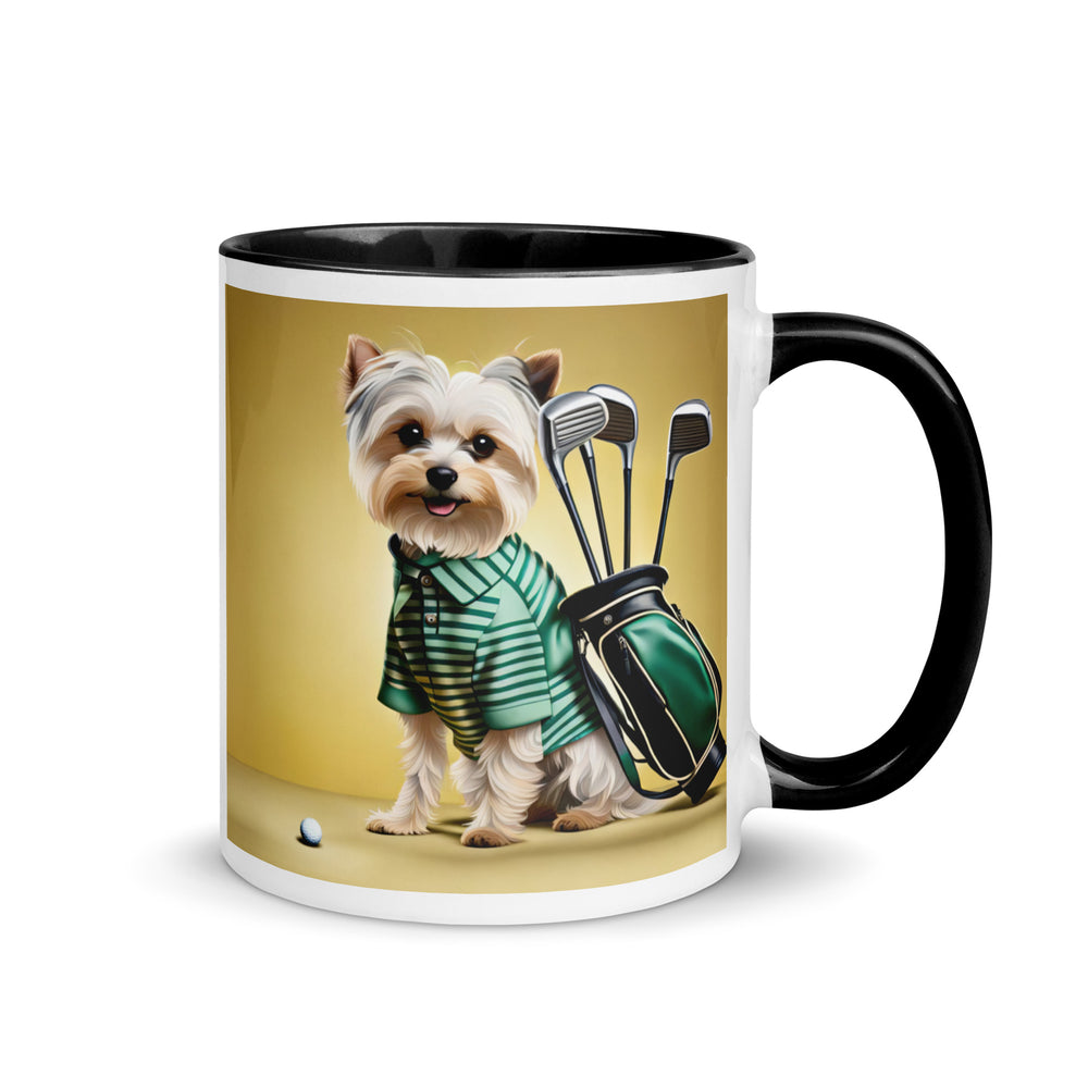 Morkie Golfer- Mug with Color Inside