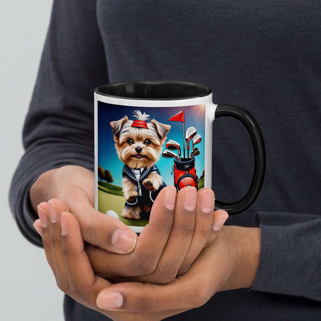 Morkie Golfer- Mug with Color Inside v2