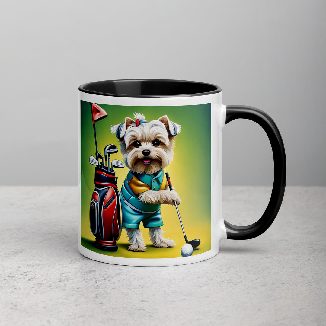 Morkie Golfer- Mug with Color Inside v4