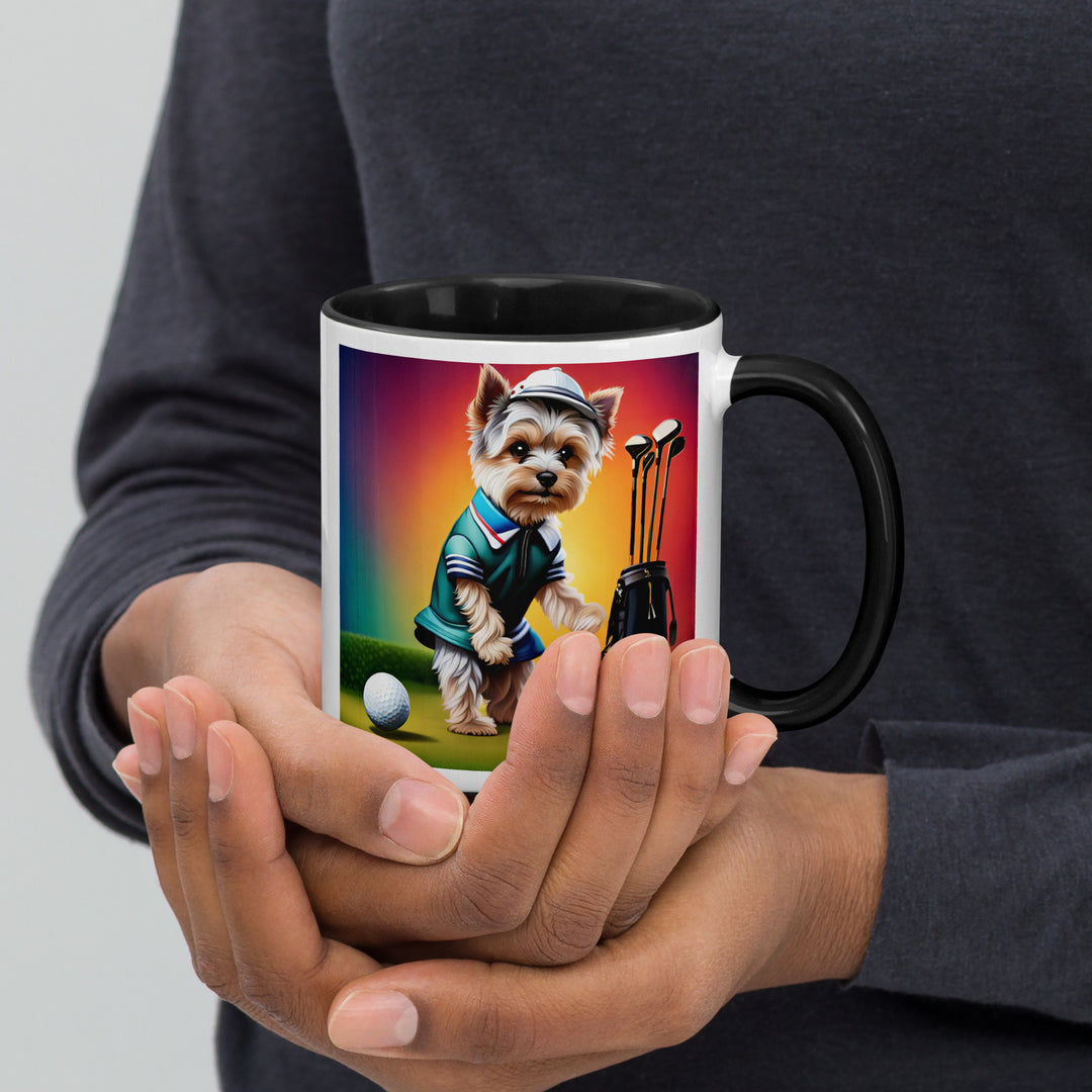 Morkie Golfer- Mug with Color Inside v5