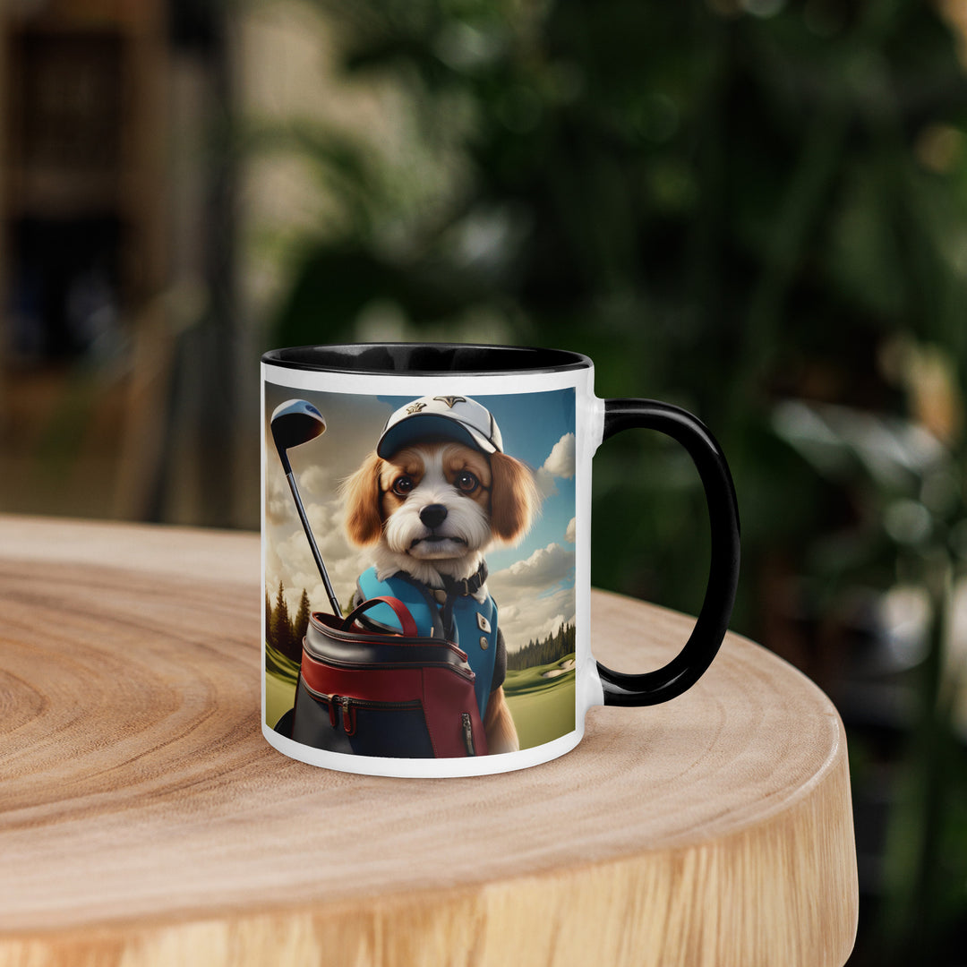 Pekapoo Golfer- Mug with Color Inside v4