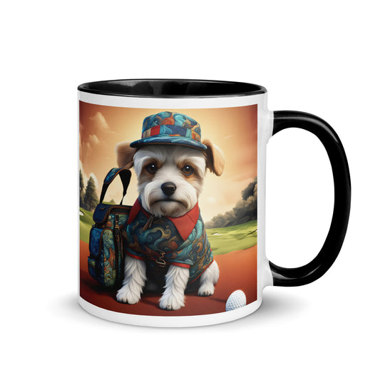 Pekapoo Golfer- Mug with Color Inside v5