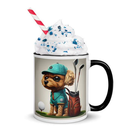 Pekapoo Golfer- Mug with Color Inside v7