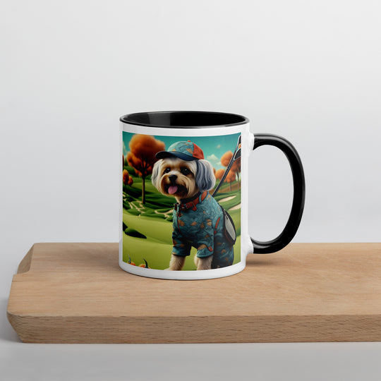 Pekapoo Golfer- Mug with Color Inside v8