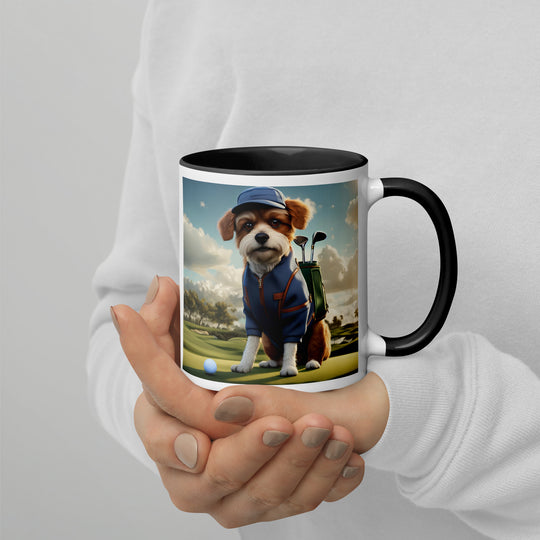 Pekapoo Golfer- Mug with Color Inside v10