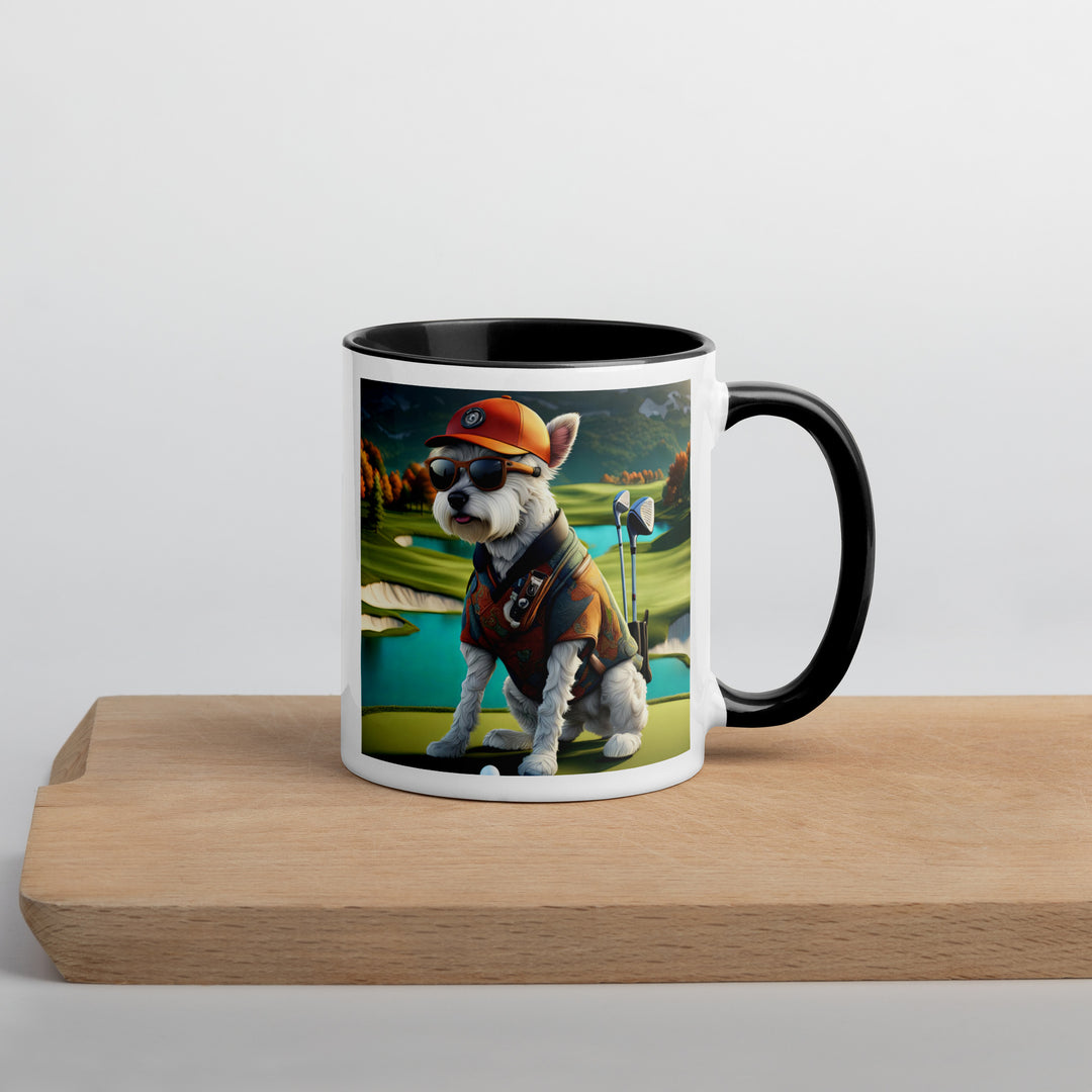 Pekapoo Golfer- Mug with Color Inside v13