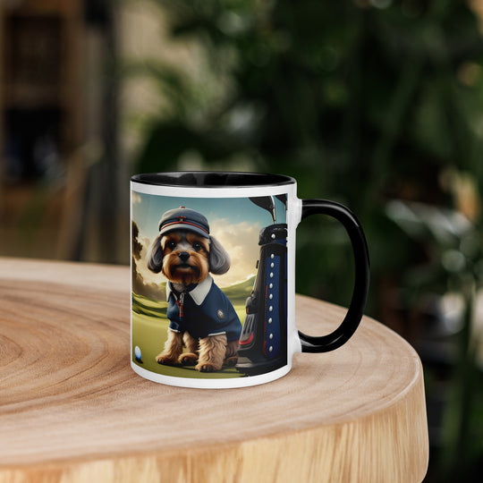 Pekapoo Golfer- Mug with Color Inside v6