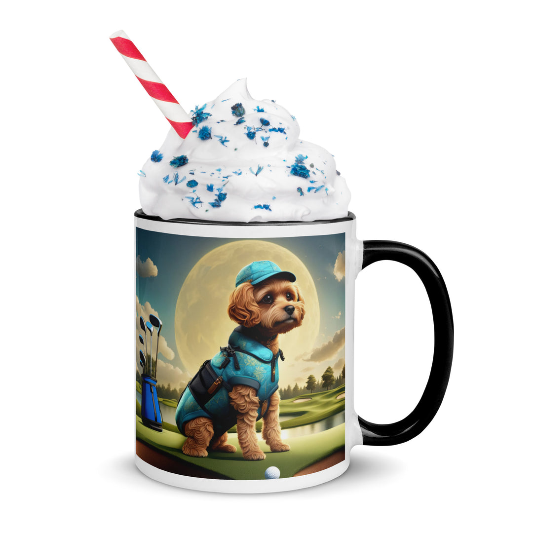 Pekapoo Golfer- Mug with Color Inside v9