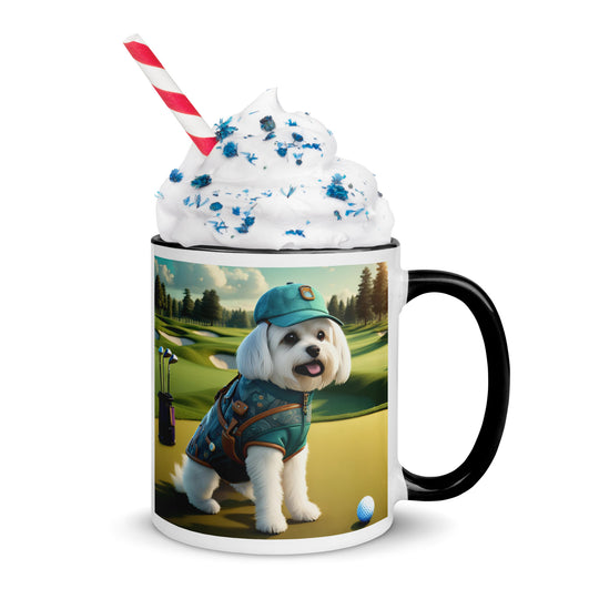 Pekapoo Golfer- Mug with Color Inside v11