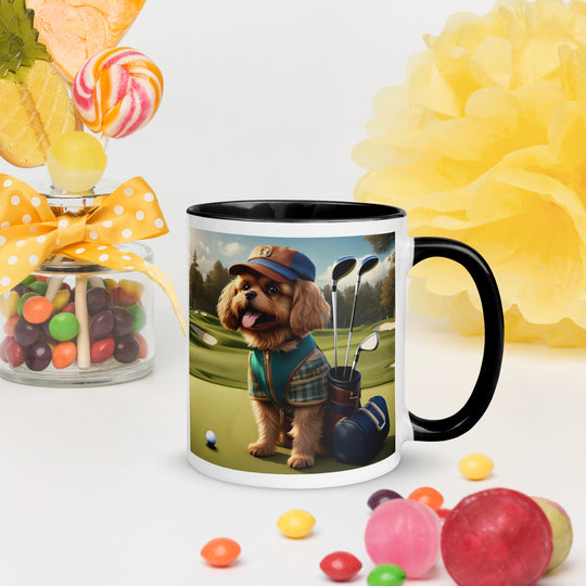 Pekapoo Golfer- Mug with Color Inside v12