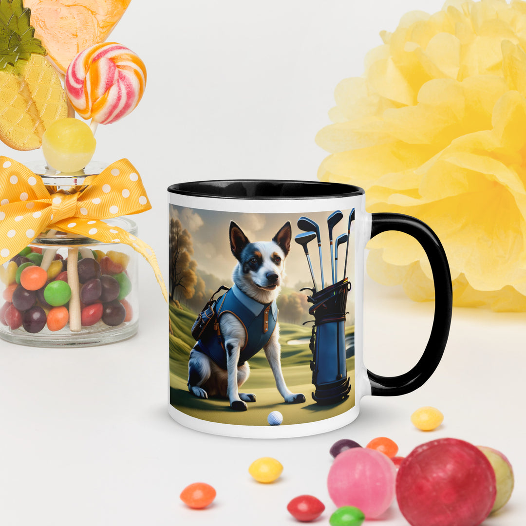 Texas Heeler Golfer- Mug with Color Inside v7