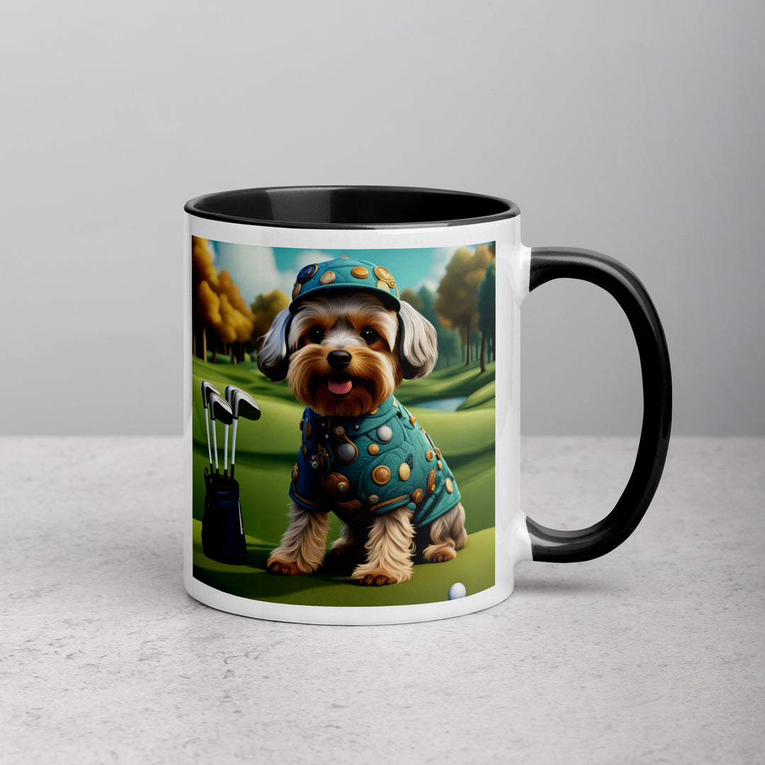 Yorkipoo Golfer- Mug with Color Inside v3