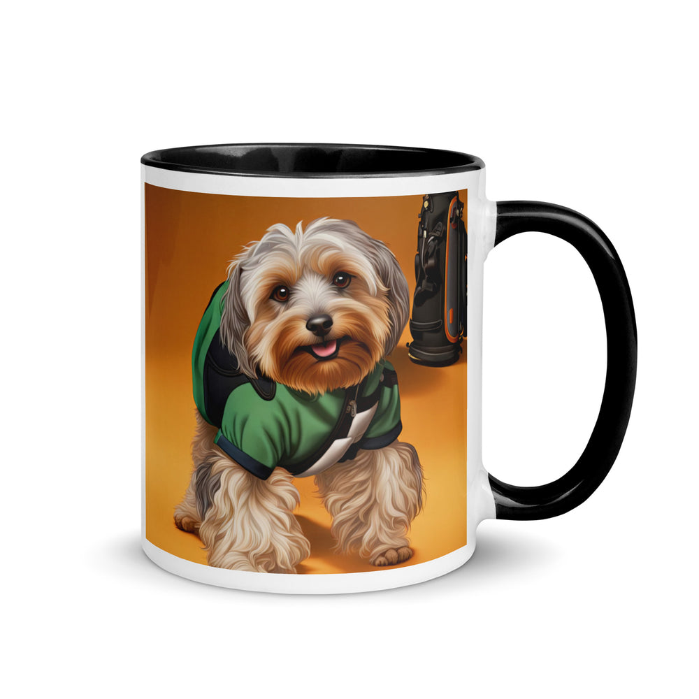 Yorkipoo Golfer- Mug with Color Inside v11