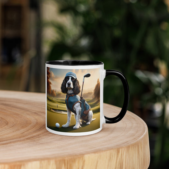 Sprocker Spaniel Golfer- Mug with Color Inside