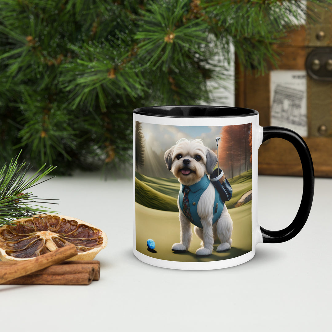 Pugapoo Golfer- Mug with Color Inside v2