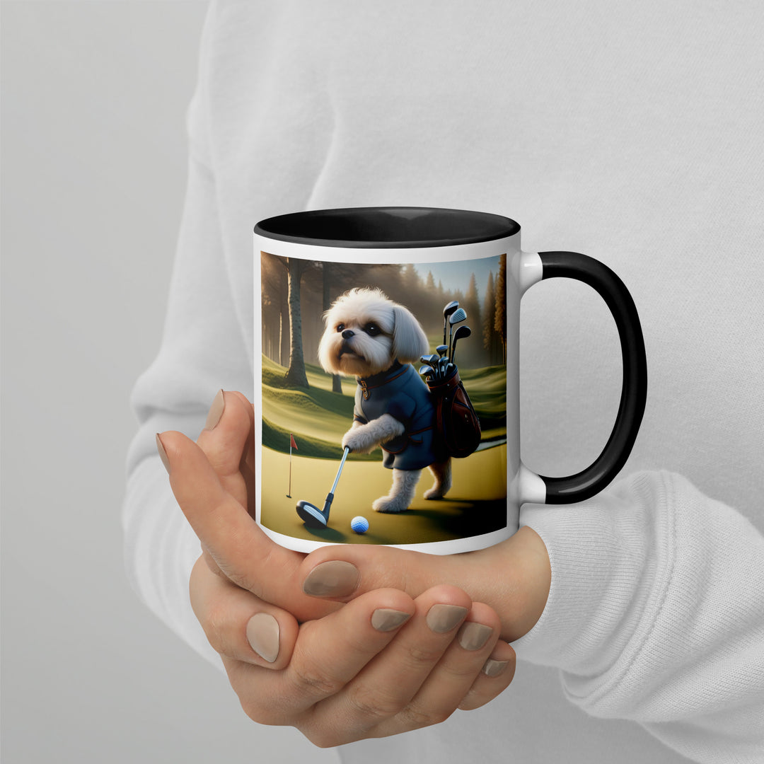 Pugapoo Golfer- Mug with Color Inside v3