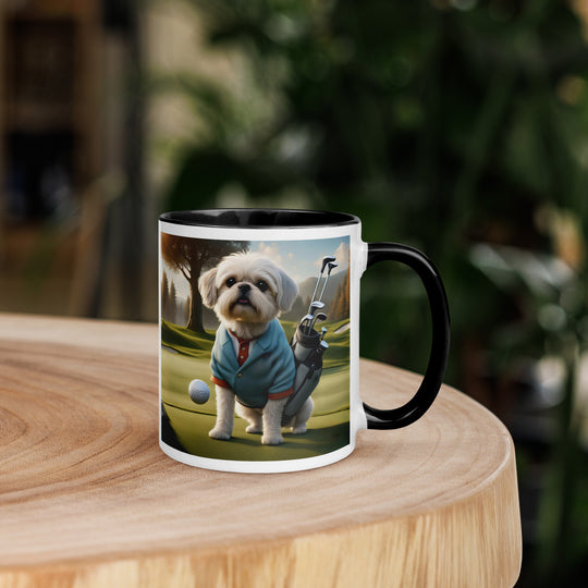 Pugapoo Golfer- Mug with Color Inside v4