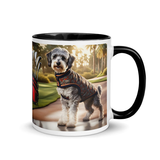 Schnoodle Golfer- Mug with Color Inside v11