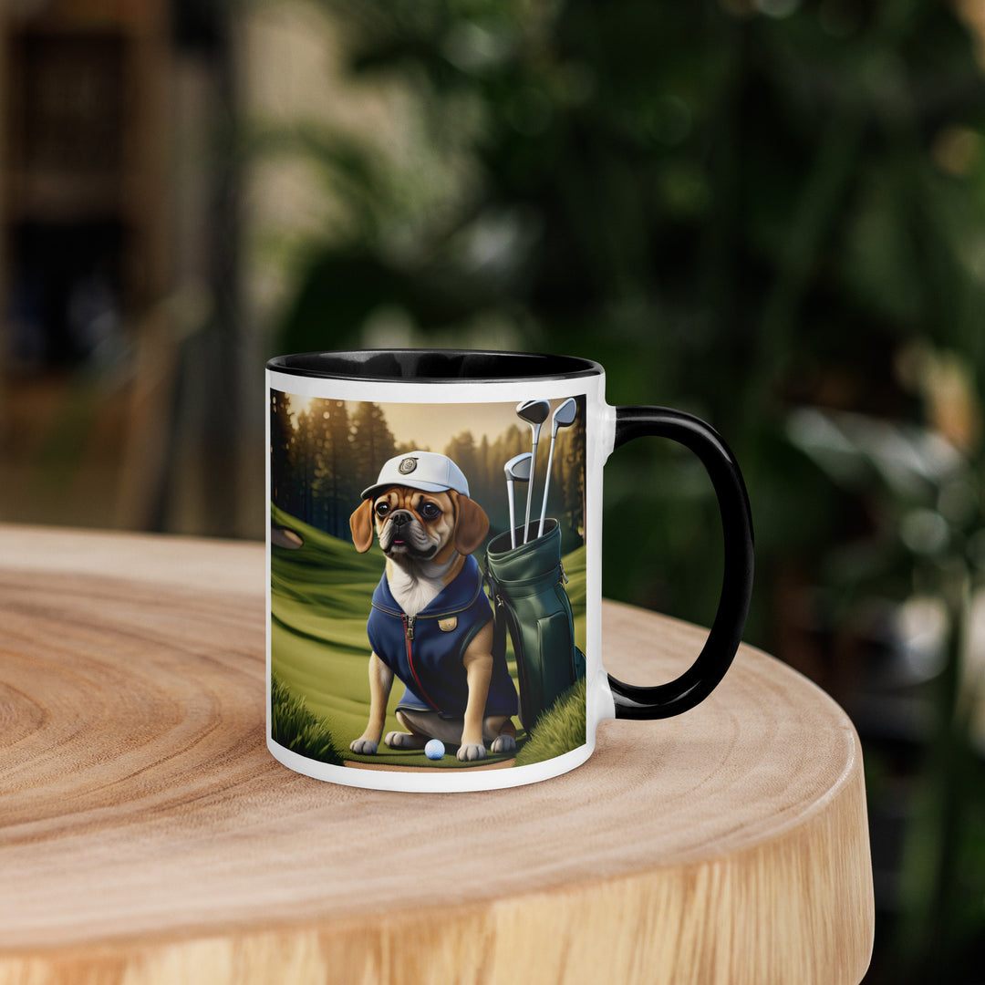 Puggle Golfer- Mug with Color Inside