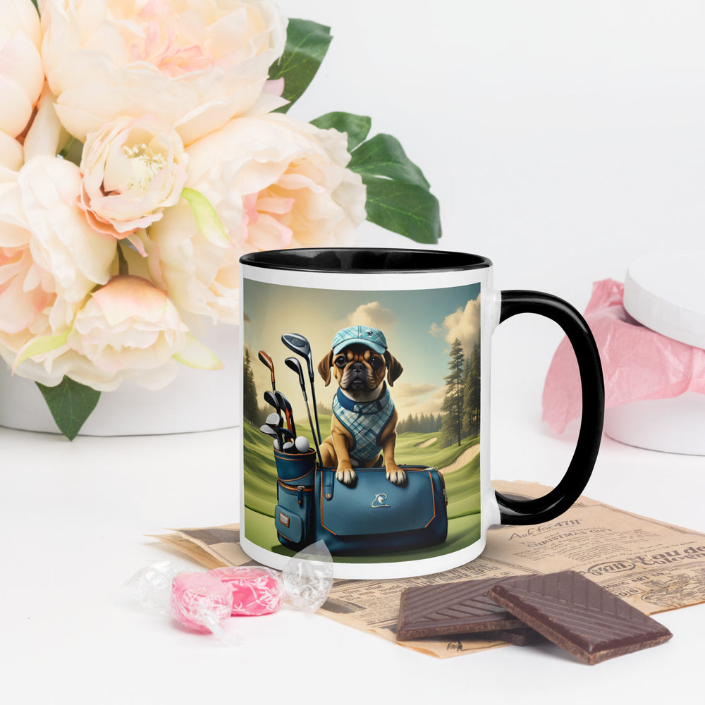 Puggle Golfer- Mug with Color Inside v2