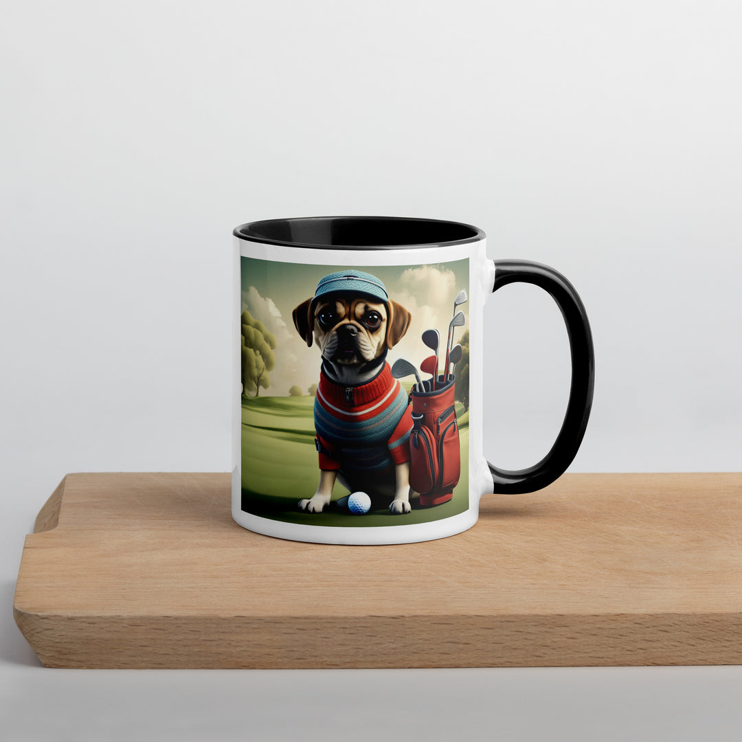 Puggle Golfer- Mug with Color Inside v3