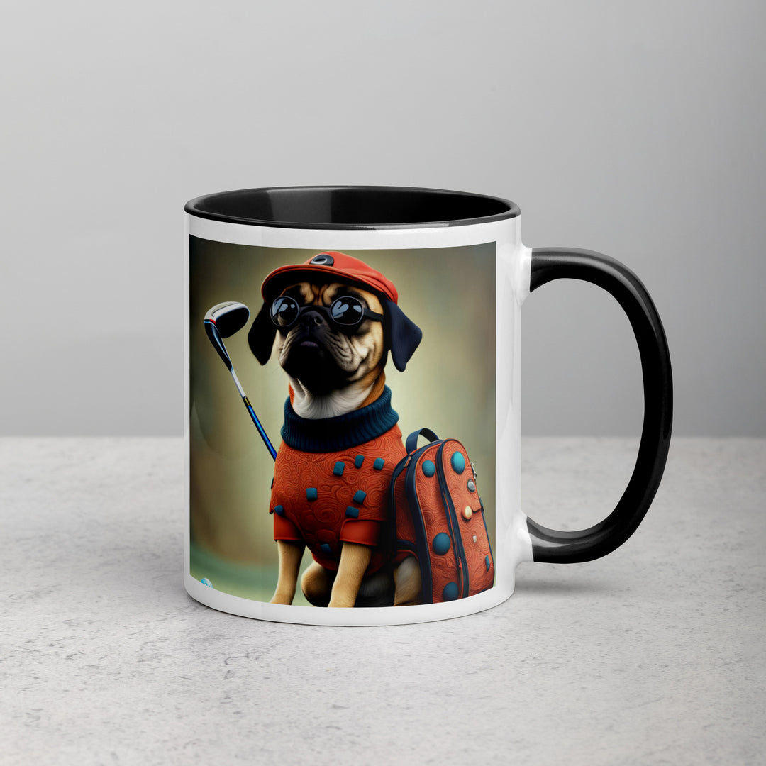 Puggle Golfer- Mug with Color Inside v4