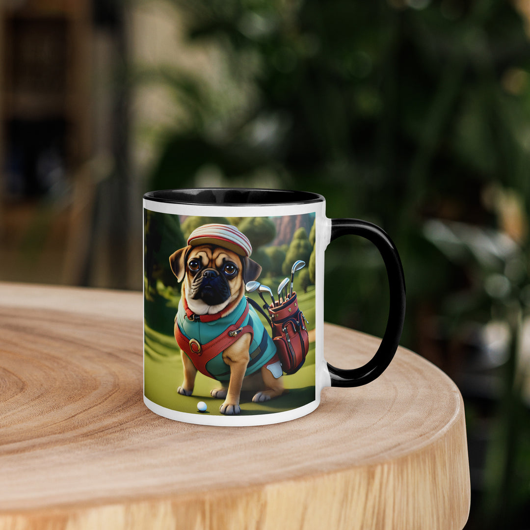 Puggle Golfer- Mug with Color Inside v5