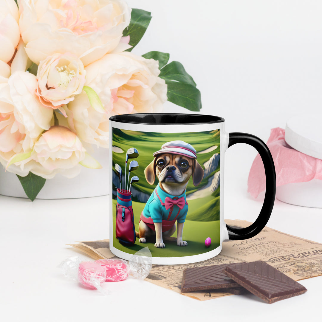 Puggle Golfer- Mug with Color Inside v10