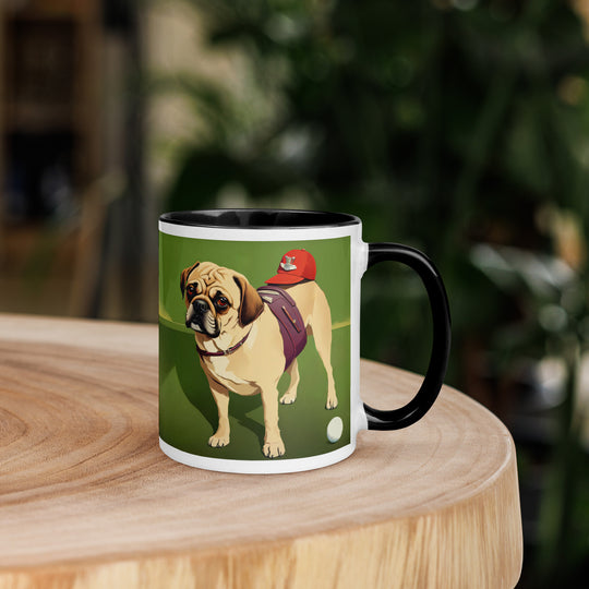 Puggle Golfer- Mug with Color Inside v11