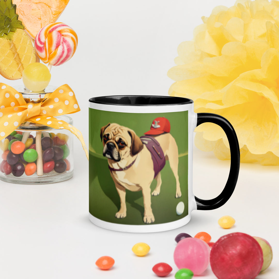 Puggle Golfer- Mug with Color Inside v12