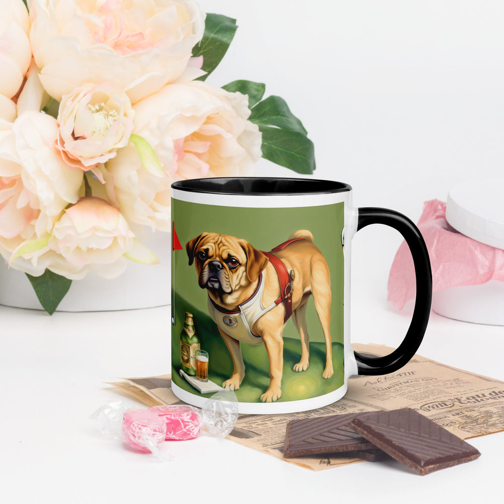 Puggle Golfer- Mug with Color Inside v15