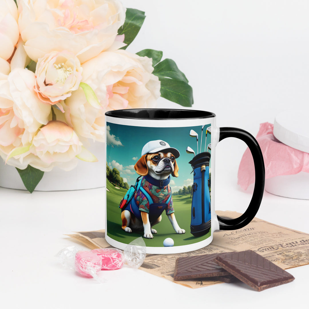 Puggle Golfer- Mug with Color Inside v17