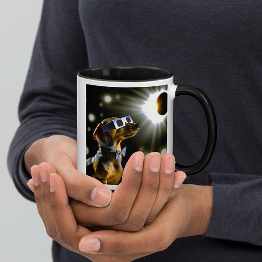 Dachshund Eclipse- Mug with Color Inside v2