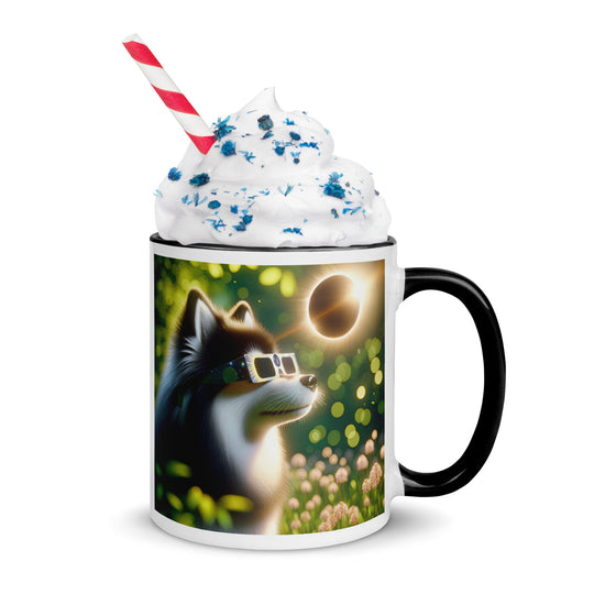 Pomsky Eclipse- Mug with Color Inside v2