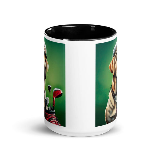 Mug with Color Inside-Labrador Retriever Golfer V2