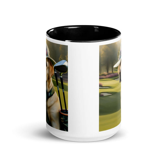 Mug with Color Inside-Labrador Retriever Golfer V4