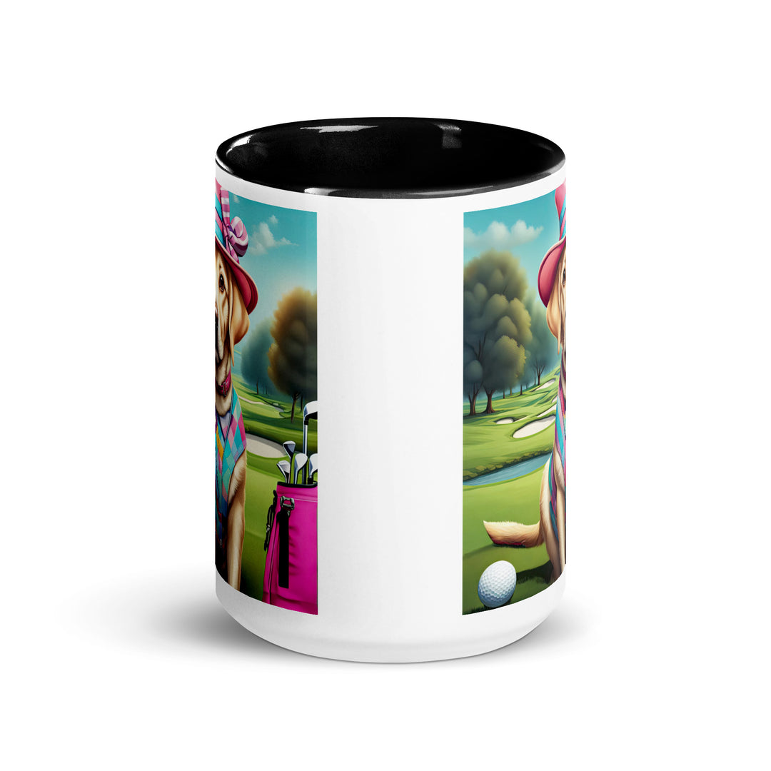 Mug with Color Inside-Labrador Retriever Golfer V6