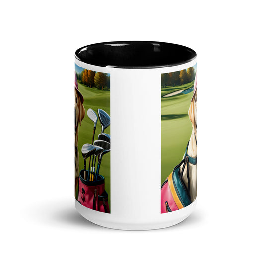 Mug with Color Inside-Labrador Retriever Golfer V10