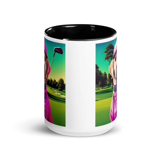 Mug with Color Inside-Labrador Retriever Golfer V14