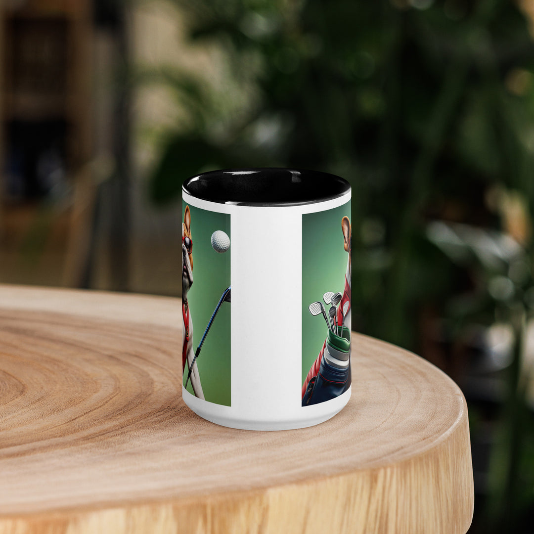 Bulldog Golfer- Mug with Color Inside V3