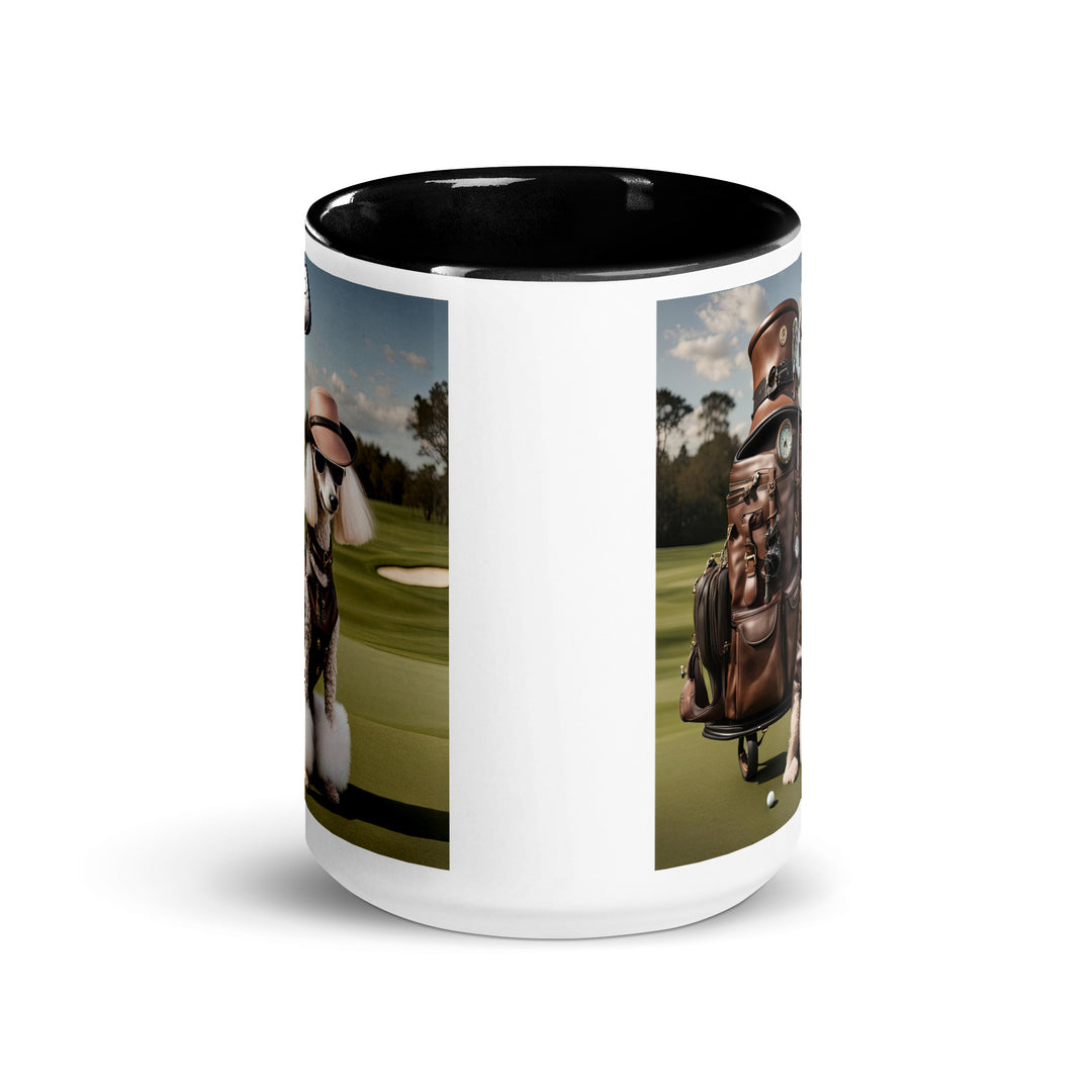 Poodle Golfer- Mug with Color Inside v6