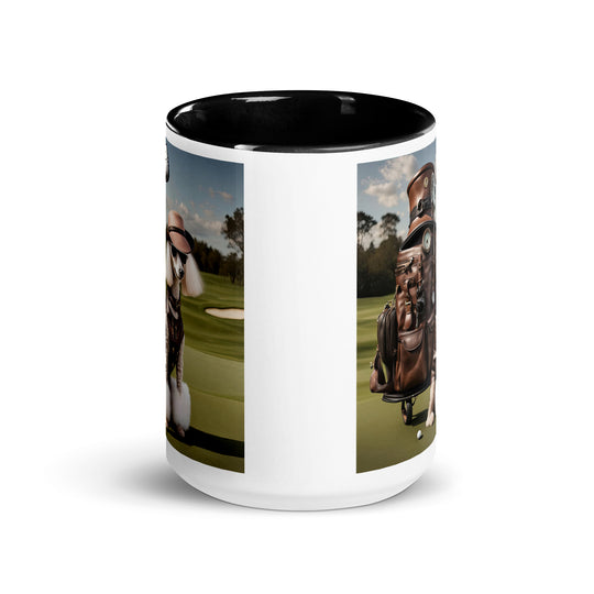Poodle Golfer- Mug with Color Inside v6