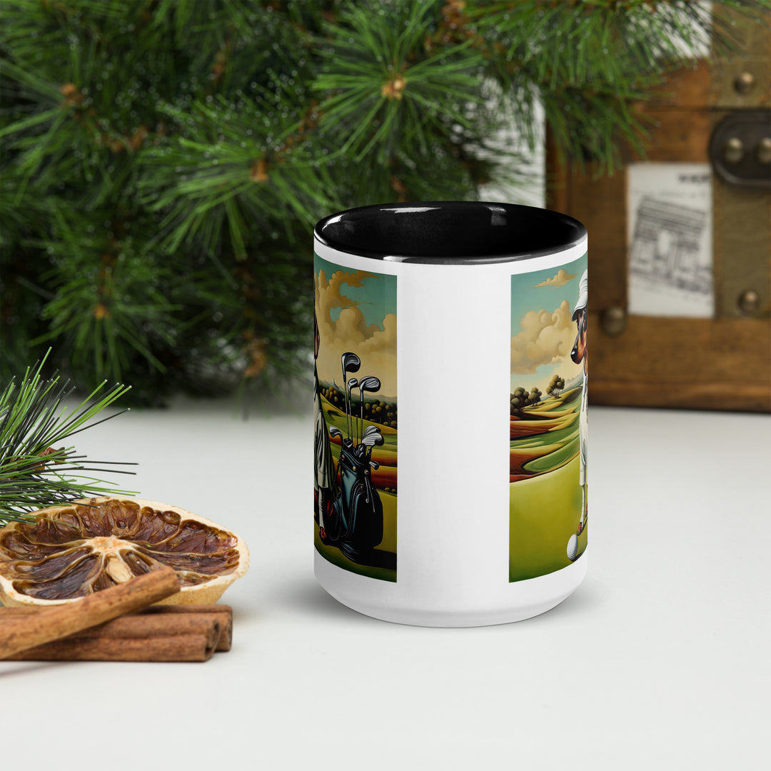 Dachshund Golfer- Mug with Color Inside v3